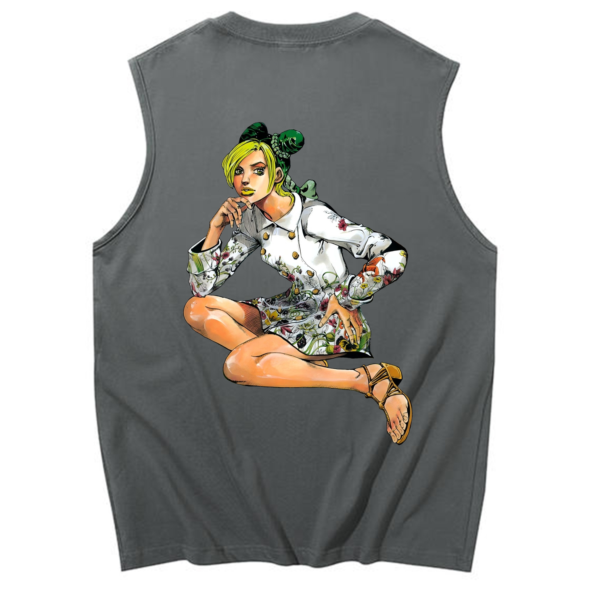 （画像用） "ジョジョの奇妙な冒険 くうじょう ジョリーン JoJo's Bizarre Adventure Jolyne Cujoh " コットン100％タンクトップ（背面プリント）